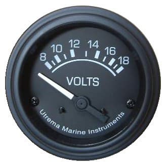 Utrema Black Marine Voltmeter 2-1-16-